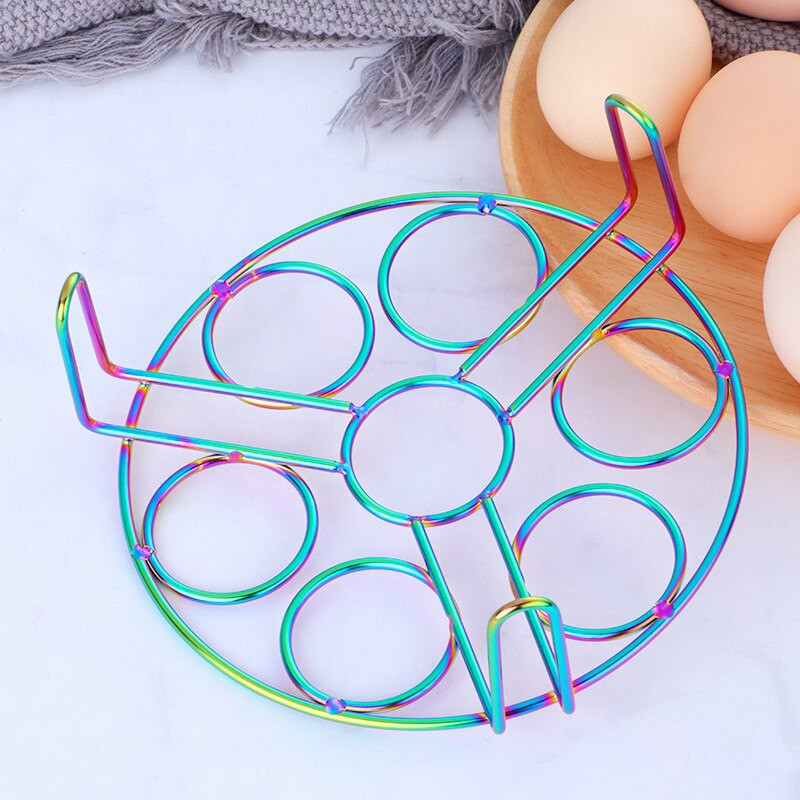 Златна многофункционална поставка за яйца за варене на пара Домакинска поставка за варене на пара от неръждаема стомана Водоустойчива поставка за варене на пара с високи крачета Инструменти за готвене