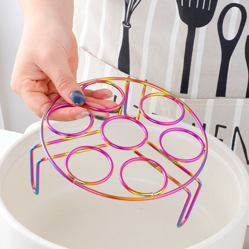 Златна многофункционална поставка за яйца за варене на пара Домакинска поставка за варене на пара от неръждаема стомана Водоустойчива поставка за варене на пара с високи крачета Инструменти за готвене