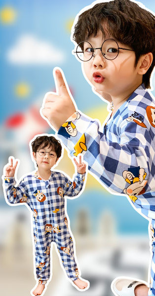 Цветна детска пижама за момчета 