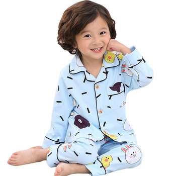 Детска пижама за момчета с принт и копчета