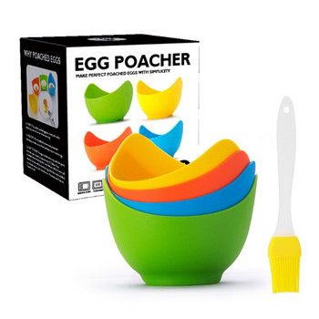 Силиконови опаковки за яйца, 4 опаковки, незалепващи, поширани чаши, подходящи за съдомиялна машина, лесна работа, издръжливи, преносими за кухня WXV Разпродажба