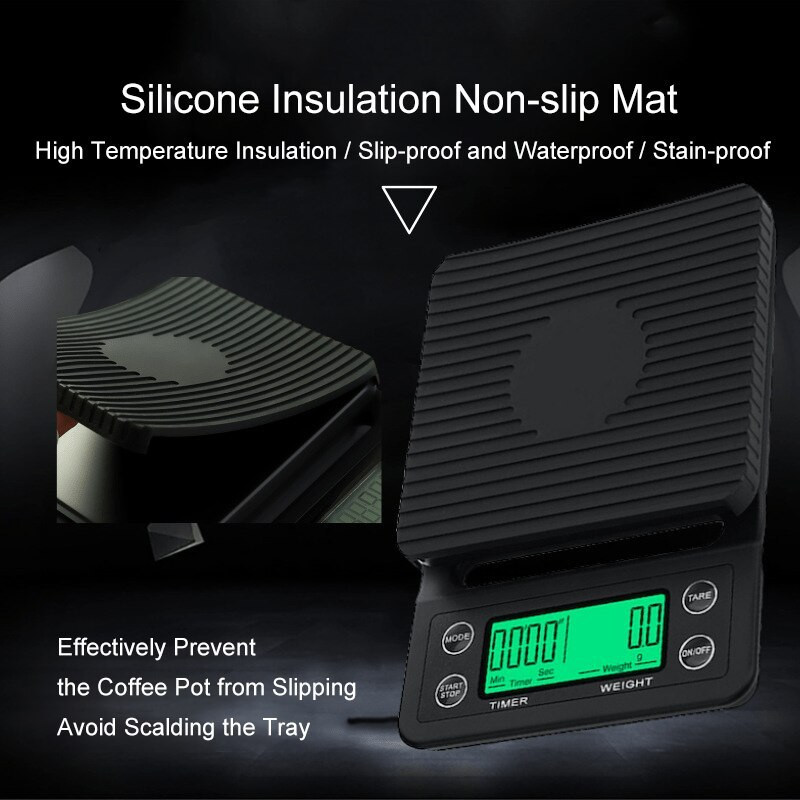 3 kg 0,1 g 5 kg 0,1 g kavos svorio 0,1 g lašinamos kavos svarstyklės su laikmačiu Skaitmeninės virtuvės svarstyklės Aukšto tikslumo LCD svarstyklės