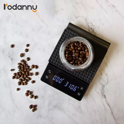 Rodanny konyhai mérleg intelligens digitális elektronikus precíziós időzítővel, csepegtetővel, hordozható háztartási kávémérleggel