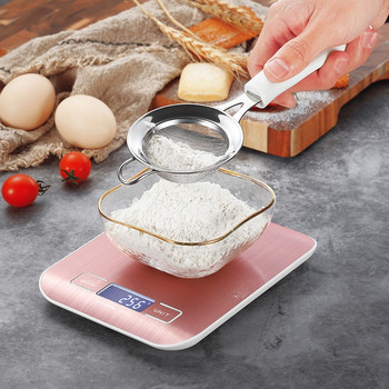 Цифрови кухненски везни 5kg 10kg/1g LCD от неръждаема стомана Електронна храна Диета Пощенски баланс Инструменти за измерване на тегло Везни