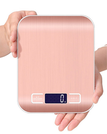 Цифрови кухненски везни 5kg 10kg/1g LCD от неръждаема стомана Електронна храна Диета Пощенски баланс Инструменти за измерване на тегло Везни