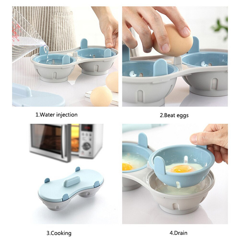 Kiaušinių brakonieriai puikiai iškeptų kiaušinių katilo puodelis , Kiaušinių keptuvės viryklės viryklės viryklės garuose , dvigubi maisto gaminimo įrankiai Mikrobangų krosnelė