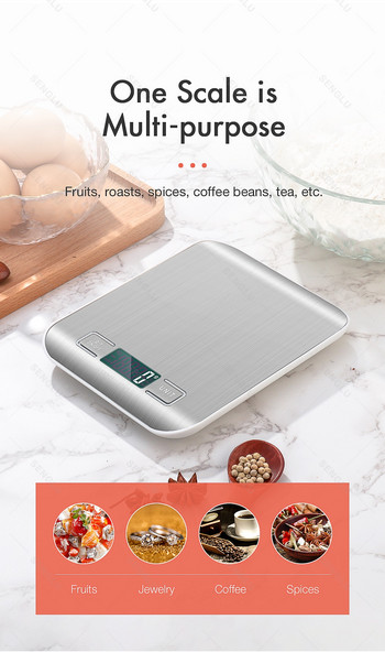 Ζυγαριά κουζίνας με οθόνη LCD Ψηφιακή ζυγαριά τροφίμων Βάρος γραμμάρια και Oz για απώλεια βάρους Μαγείρεμα Ψήσιμο Ζυγαριές υψηλής ακριβείας