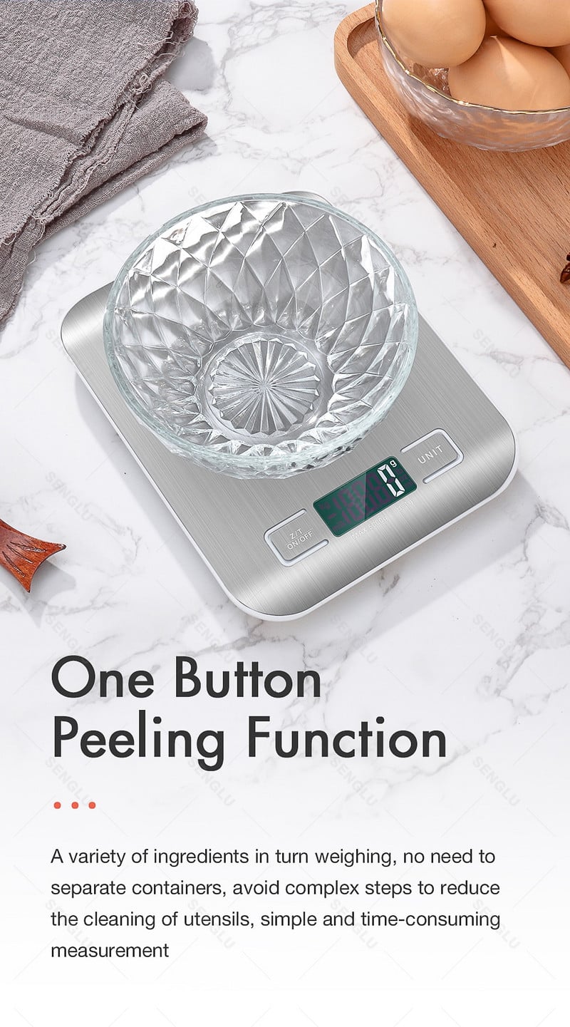 Кухненска везна с LCD дисплей Цифрова везна за храна Тегло в грамове и унции за отслабване Готвене Печене Високопрецизни везни