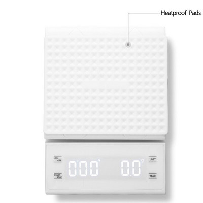 Преносима електронна дигитална везна за кафе с таймер, високопрецизен LED дисплей, домакински баланс на теглото, кухненски инструменти за измерване