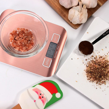 Кухненска везна Мултифункционална цифрова везна за храна, 11 lb 5 kg, платформа от неръждаема стомана с LCD дисплей (розово злато/сребро)