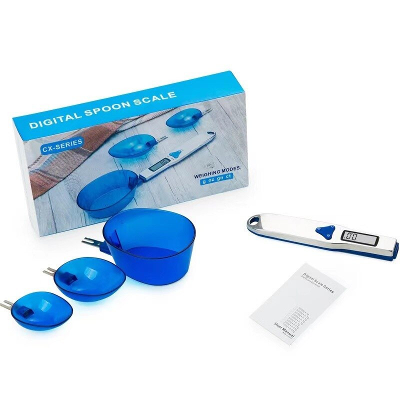 500g/0,1g 3ks Prenosná LCD digitálna kuchynská váha Kuchynské nástroje Objemové potravinárske váhy Prenosné elektronické lyžice Kuchynské pomôcky