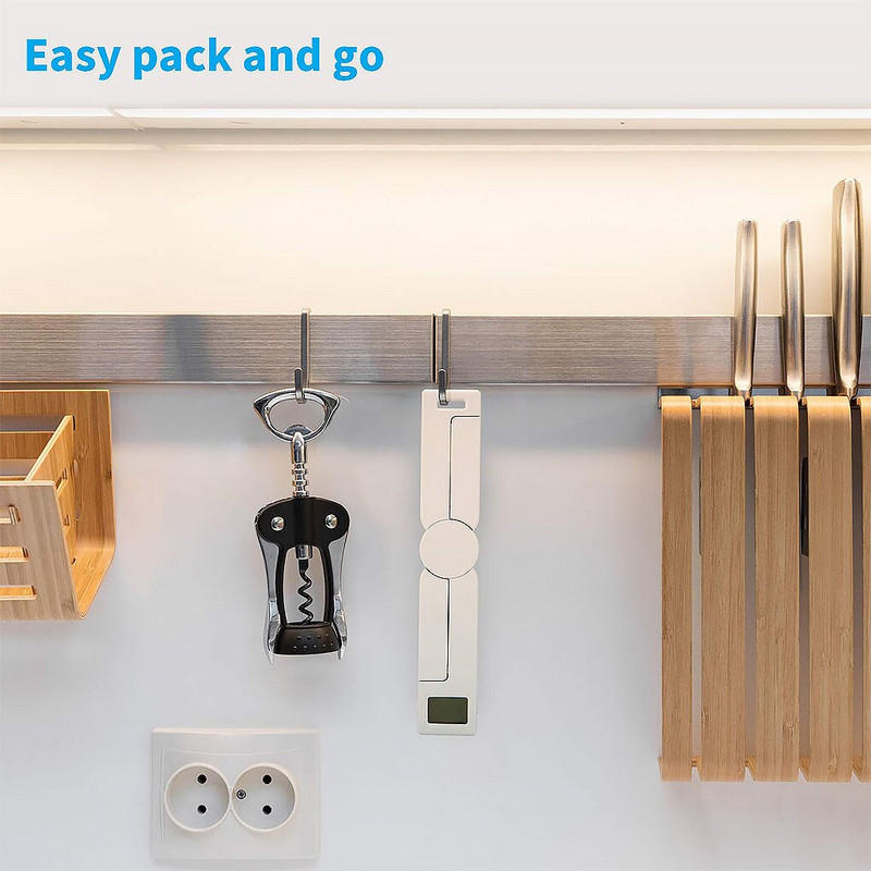 Кухненска сгъваема везна, прецизен цифров инструмент за измерване на теглото на храната с LCD дисплей, преносима джаджа