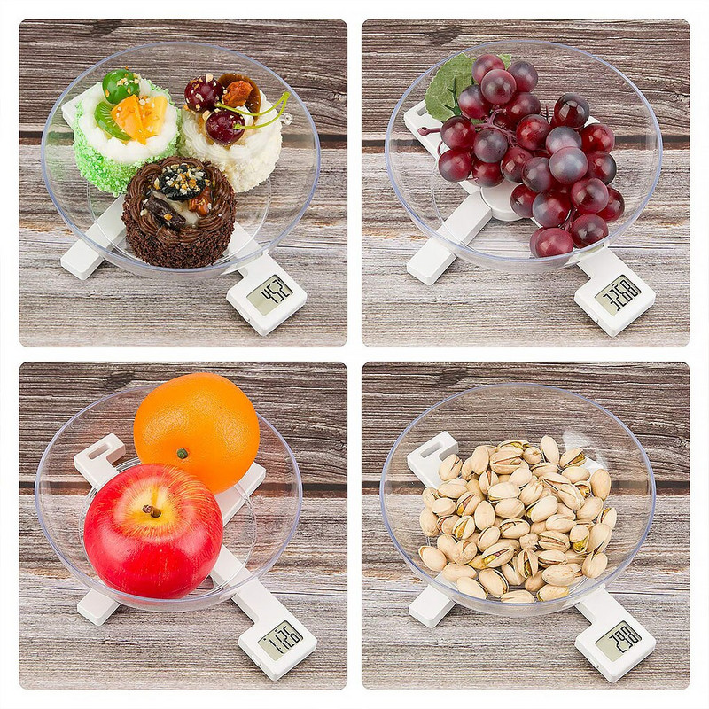 Кухненска сгъваема везна, прецизен цифров инструмент за измерване на теглото на храната с LCD дисплей, преносима джаджа