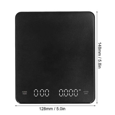 2022 Електронна везна за кафе с вграден автоматичен таймер LED цифрова интелигентна везна за кафе Домакински кухненски кантар 3 кг/0,1 г