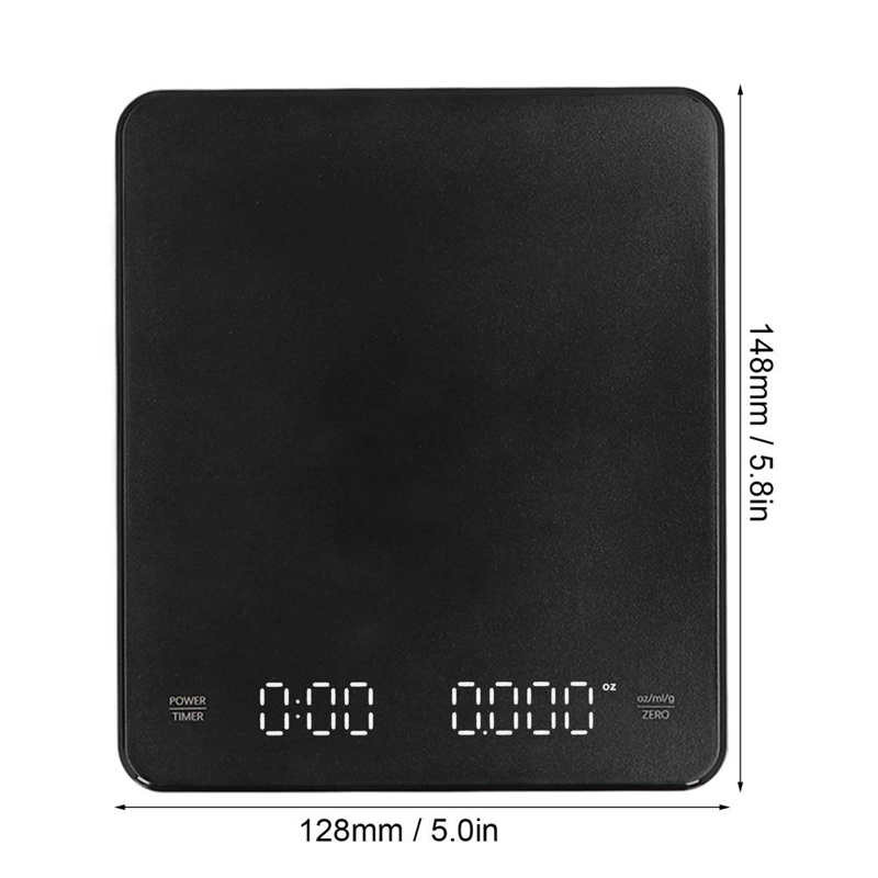 2022 Електронна везна за кафе с вграден автоматичен таймер LED цифрова интелигентна везна за кафе Домакински кухненски кантар 3 кг/0,1 г
