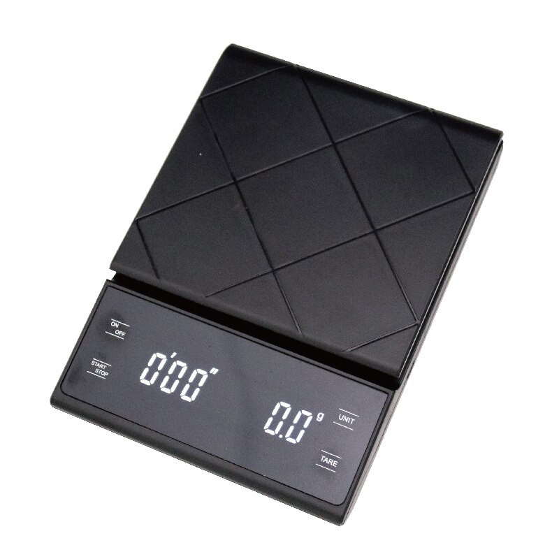 Ručná váha na kávu CAFEDEWINNER s presnými senzormi 0,1 g/3 kg, kuchynská váha na potraviny s časovačom, vodotesná silikónová podložka