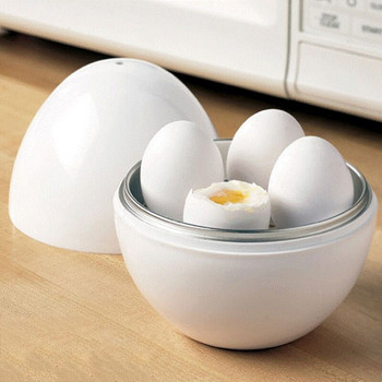 MOONBIFFY Μικροκυματικά Αυγά Ατμομάγειρας Εύκολη Γρήγορη 5 λεπτά Σκληρά ή μαλακά βρασμένα 4 αυγά Μαγείρεμα για φούρνο μικροκυμάτων