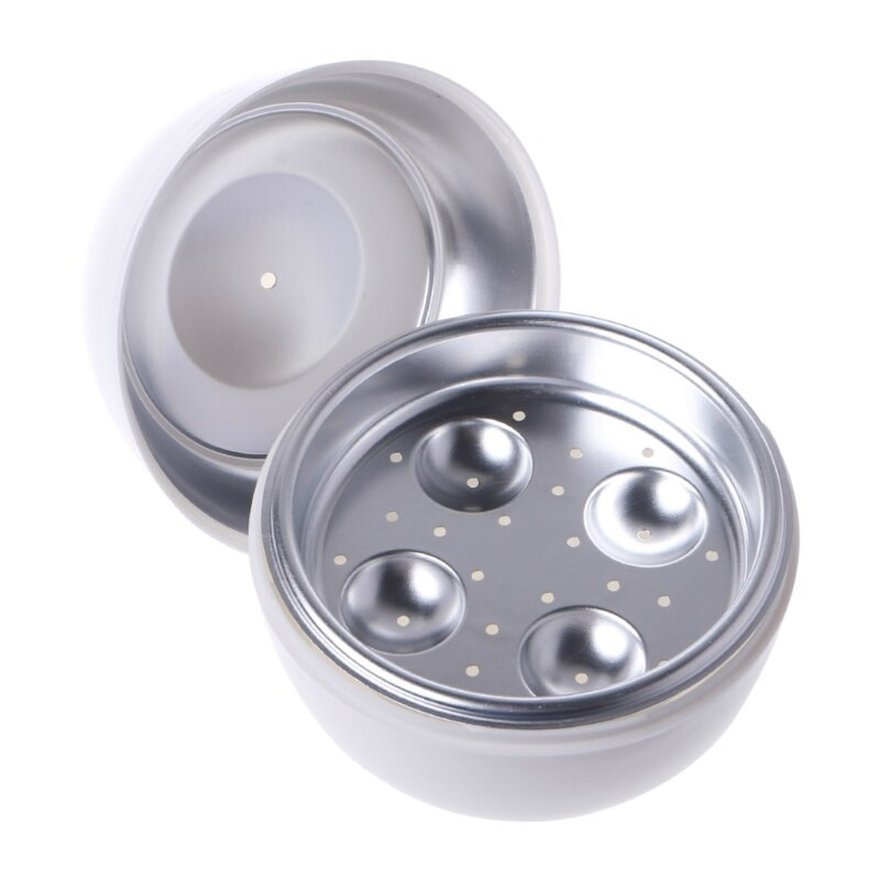 MOONBIFFY Mikrovlnný hrniec na vajcia, parný hrniec, jednoduchý a rýchly, 5 minút, natvrdo alebo namäkko, 4 vajcia na varenie v mikrovlnnej rúre