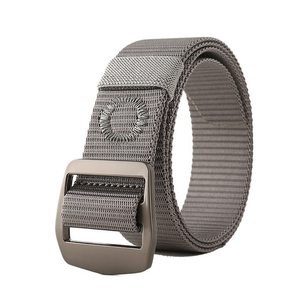 Pánsky textilný opasok s kovovou prackou a výšivkou