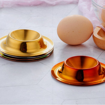 Θήκη για φλιτζάνια αυγών από ανοξείδωτο ατσάλι Στρογγυλός δίσκος Δίσκος αυγών Πρωινό Egg Cup Εστιατόριο Δημιουργικό επιδόρπιο παγωτό Egg Cup Εργαλεία κουζίνας