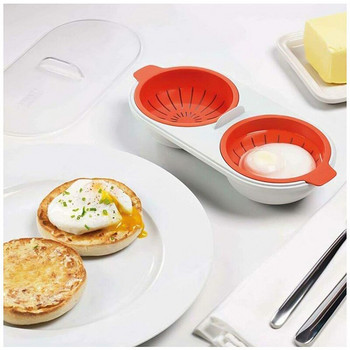 Νέο Creative Egg Poacher Μαγειρικά σκεύη κατηγορίας τροφίμων Διπλό φλιτζάνι βραστήρας αυγών Σετ αυγών στον ατμό Φούρνοι μικροκυμάτων Κουζίνα Εργαλεία μαγειρέματος
