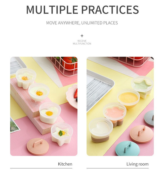 4 бр./компл. Сладък инструмент за готвене на яйца с четка Пластмасов варител за яйца Бракониер за дете Кухненски принадлежности за печене на яйца