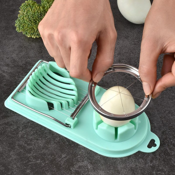 Резачка за яйца за твърдо сварени яйца Многофункционална резачка за яйца Тел от неръждаема стомана с 2 стила на нарязване за кухненски кулинарни приспособления