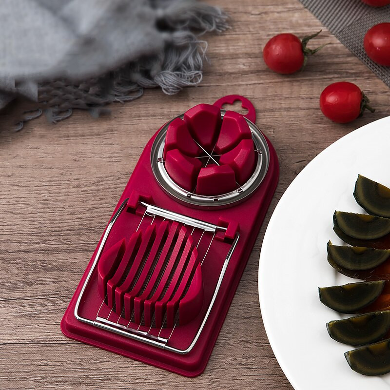 Krájač vajec na vajcia natvrdo, viacúčelový krájač vajec z nehrdzavejúcej ocele s 2 spôsobmi krájania pre kuchynské pomôcky na varenie