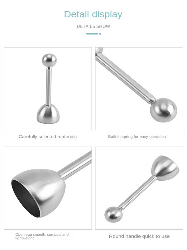 Rozsdamentes acél tojáshéjnyitó Tartós tojástartó készülék Kreatív tojáshéjvágó Egyszerű kezelés Barkácsolás sütőeszköz Konyhai kütyü