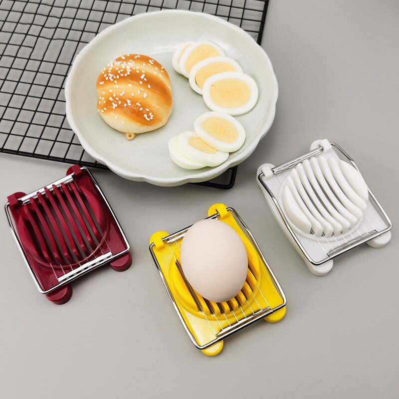 Daugiafunkcė kiaušinių pjaustyklė su nerūdijančio plieno viela virtiems kiaušiniams Braškių pjaustyklė Virimo priedai Virtuvės prietaisai