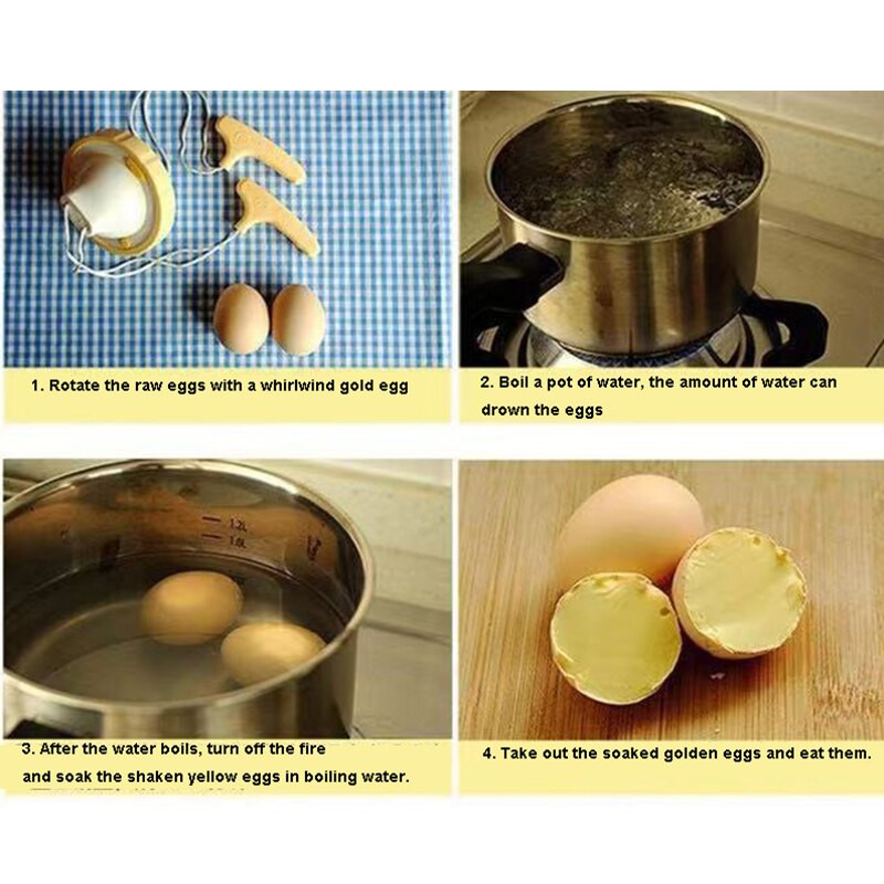 Rankinis maišytų kiaušinių mityba Auksinis kiaušinių plakiklis vėjo varpelio tipo kiaušinių sukimo įtaisas Virtuvės silikono kiaušinių įrankis