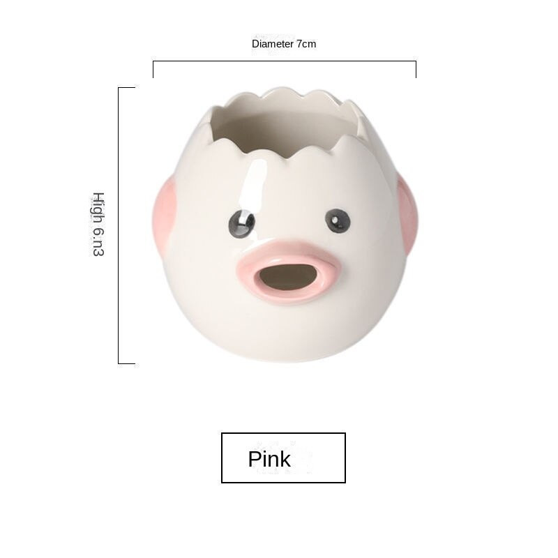 Kiaušinio baltymo separatorius Mielas animacinis modelis Virtuvės priedai Lengvas kiaušinių baltymų ir trynių atskyrimas Keramikos gaminimo virtuvės įrankis