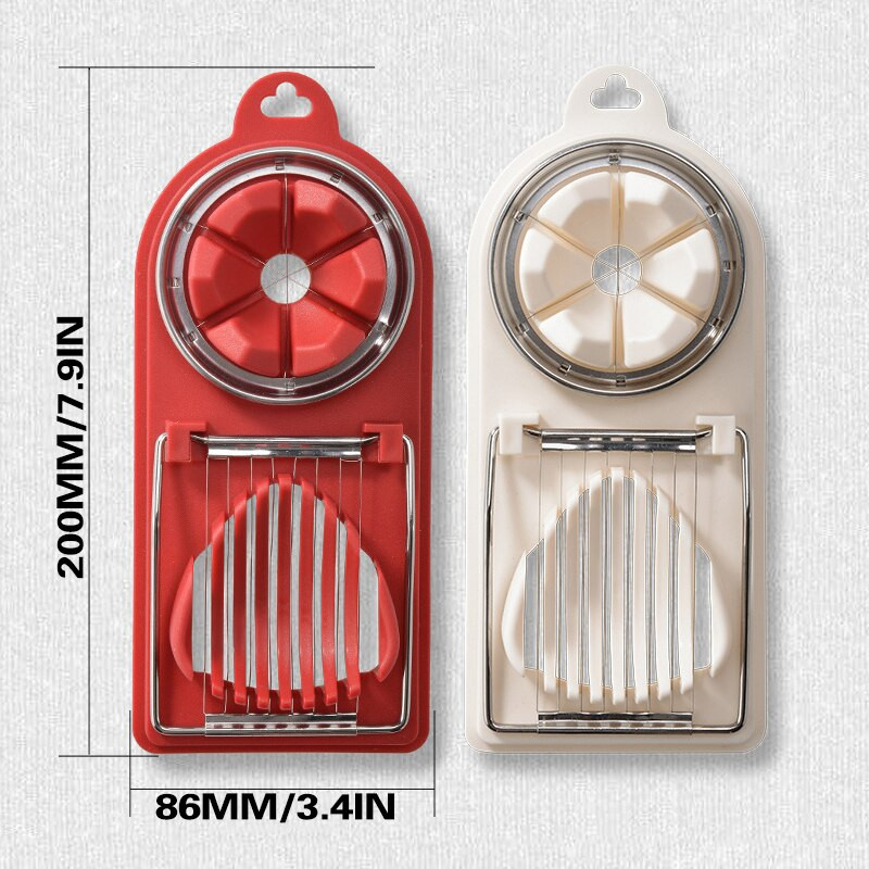 Viacúčelový krájač vajec z nehrdzavejúcej ocele 2 v 1, krájač na vajcia natvrdo, domáce kuchynské príslušenstvo, krájač vajec z drôtu