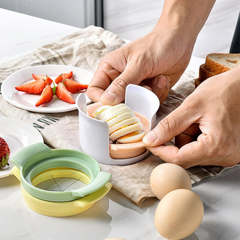 Многофункционална резачка за яйца ABS 304 неръждаема стомана 3 в 1 Кухненски инструмент за яйца Кухненски аксесоари Резачка за ягоди Fancy Egg Chopper