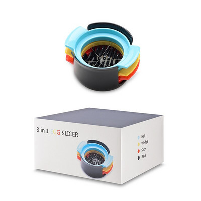 Multifunkčný krájač vajec ABS 304 z nehrdzavejúcej ocele 3v1, kuchynský nástroj na vajíčka, kuchynské príslušenstvo, krájač jahôd, ozdobný sekač vajec