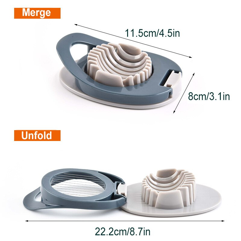 Multifunkčný krájač vajec 2 v 1 krájač vajec z nehrdzavejúcej ocele krájač ovocia krájač vajec pre kuchynské doplnky