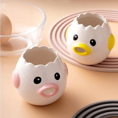 Творчески анимационен филм Пиле Яйчен жълтък Разделител за белтък Керамика Керамика Пиле Трапезария Кухня за готвене