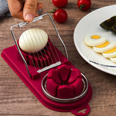 Daugiafunkcinis kiaušinių pjaustytuvas nerūdijančio plieno kiaušinių pjaustyklės pjaustytuvas Gėlės formos pietų mėsos pjaustyklės virtuvės prietaisai