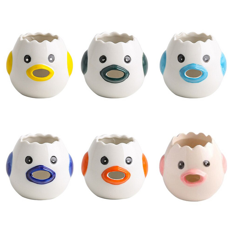 Keramický odpeňovač na bielky z vajec, roztomilý kreslený model, separátor pre domácnosť, jednoduché oddelenie, dutý vyrezávaný dizajn, domáce náradie