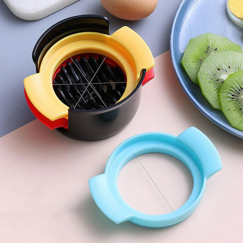 Kiaušinių pjaustytuvas Praktiškas, platus pritaikymas Patogus „trys viename“ virtų kiaušinių pjaustyklės virtuvės gaminimo įrankis virtuvės reikmenys