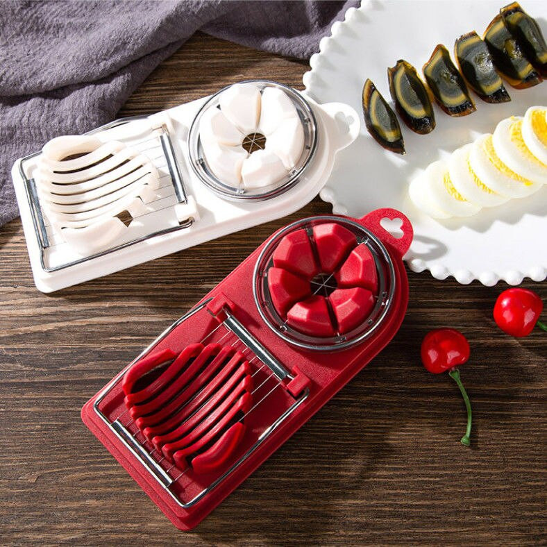 1ks krájač vajec Artefact Kitchen Multifunkčný nerezový ozdobný krájač vajec Songhua Konzervované vajíčka Rozrezané lupene vajec