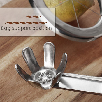 Ръчна резачка за яйца Направи си сам Кухненска цепка за яйца Преносима многократна употреба Устойчива на ръжда нарязване Разделителна джаджа