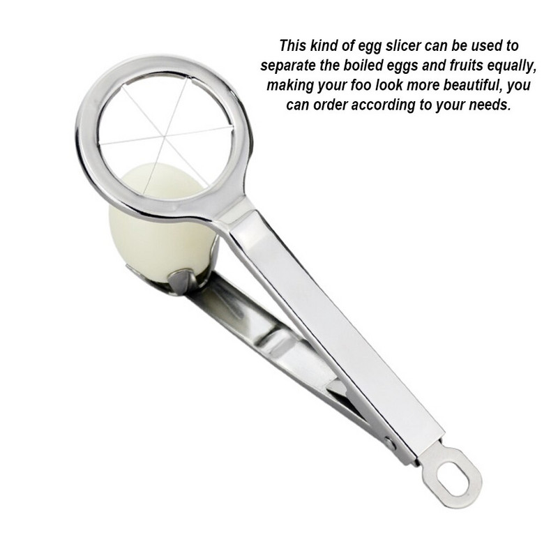 Manuálny krájač vajec, DIY kuchynský delič vajec, prenosný, opakovane použiteľný, varenie, nehrdzavejúci, krájací, deliaci, deliaci gadget