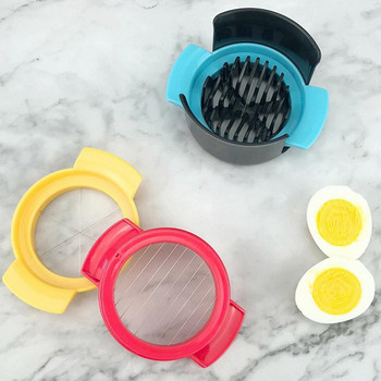 Κόφτης αυγών Χρήσιμη επαναχρησιμοποιήσιμη λαβή Άνετη 3 σε 1 μεταλλικό σύρμα Mini Egg Slicer Εργαλεία κουζίνας Προμήθειες κουζίνας