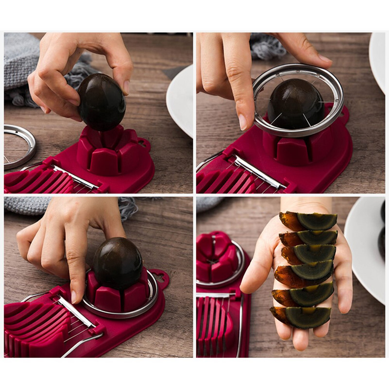 Nožnice na vajcia z nehrdzavejúcej ocele, multifunkčný krájač vajec v tvare kvetu, krájač mäsa na obed, kuchynské pomôcky a príslušenstvo.