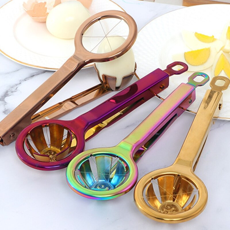 Nerezový delič vajec, šesťhranný krájač vajec, forma na ručné krájanie vajec, kuchynský oddeľovač vajec, deliace nástroje na formy, rezacie nástroje