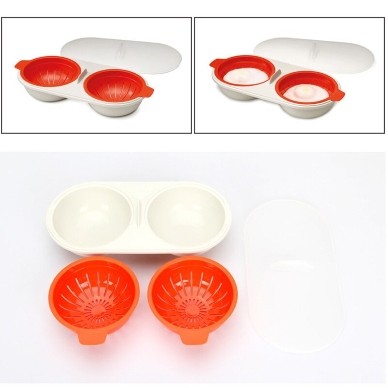 Mikrolaineahjus munakeetja toidukvaliteediga kööginõud Topelttassiga munakeetja Köök munakeetja komplekt Mikrolaineahjus toiduvalmistamise tööriistad Uus 2022