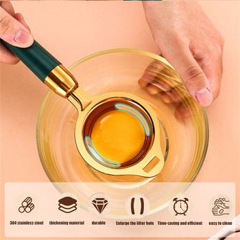 Инструменти за разделяне на яйчен белтък от неръждаема стомана Филтър за яйчен жълтък Джаджи Кухненски аксесоари Разделителна фуния Лъжица Инструмент за разделяне на яйца