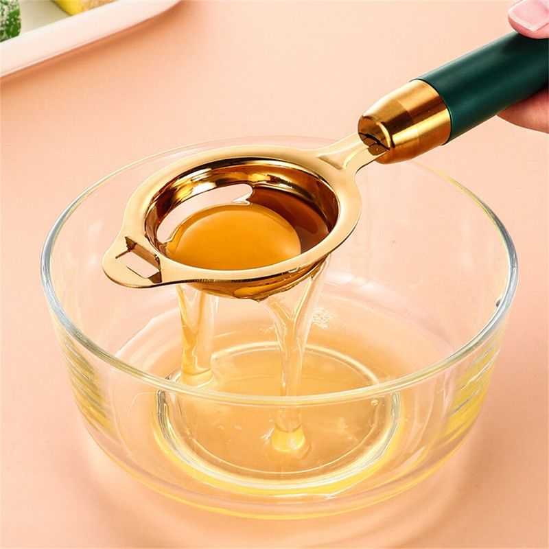 Nástroje na oddeľovanie bielkov z nehrdzavejúcej ocele, filtre na vajcia a žĺtky, kuchynské doplnky, oddeľovací lievik, lyžica, nástroj na oddeľovanie vajec