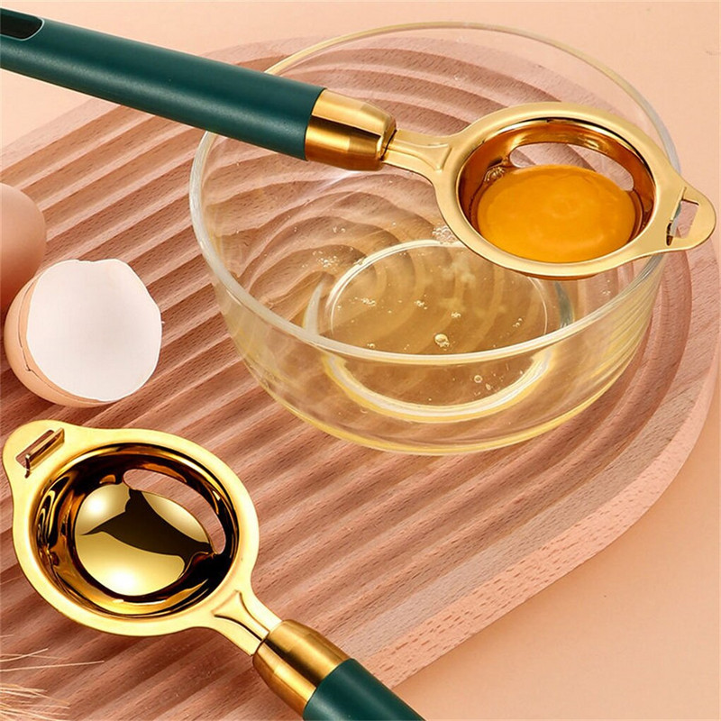Nástroje na oddeľovanie bielkov z nehrdzavejúcej ocele, filtre na vajcia a žĺtky, kuchynské doplnky, oddeľovací lievik, lyžica, nástroj na oddeľovanie vajec
